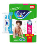 Fine – Absorbent Baby Open Fine Baby Max (Bale Of 70X2) Double Lock Supernova With Water Wipes 72 Free 70 Pcs