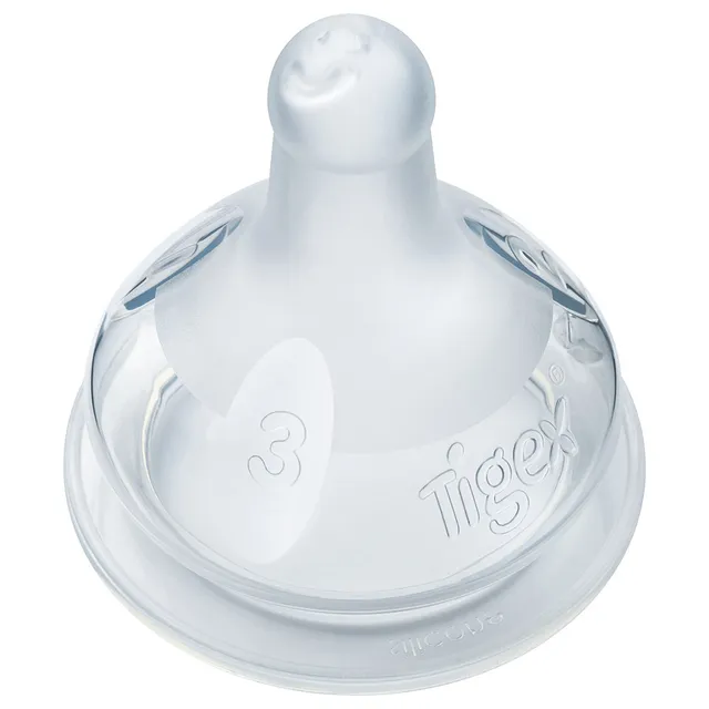 Tigex - 2 Wide Neck Silicone Teats 3 Speed +6M Infant Milk