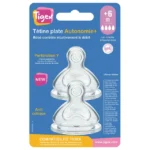 Tigex – 2 Wide Neck Silicone Teats Autonomy+ +6M Liquids/Soups
