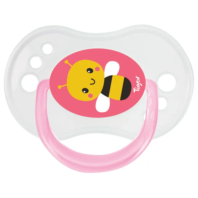 Tigex - 3 Silicone Pacifiers Reversible 0-6M Day & Night Girl