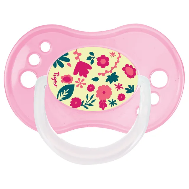 Tigex - 3 Silicone Pacifiers Reversible 0-6M Day & Night Girl