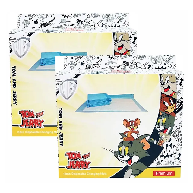 Tom & Jerry - Disposable Changing Mats Box of 10pcs - Buy 1 Get 1 Free