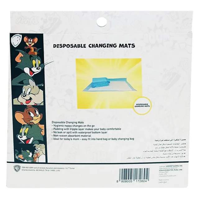 Tom & Jerry - Disposable Changing Mats Box of 6pcs - Buy Get 1 Free
