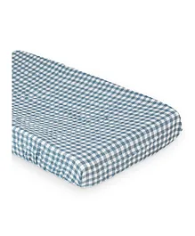 Lulujo - Muslin Change Pad Cover 80 x 40 cm - Navy Gingham