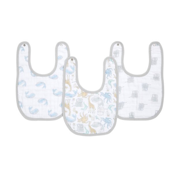 Aden + Anais – Essentials Cotton Natural Snap Bib – Pack of 3