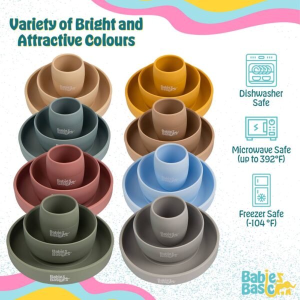 Babies Basic – Silicone Plate – Bowl and Cup- Indigo