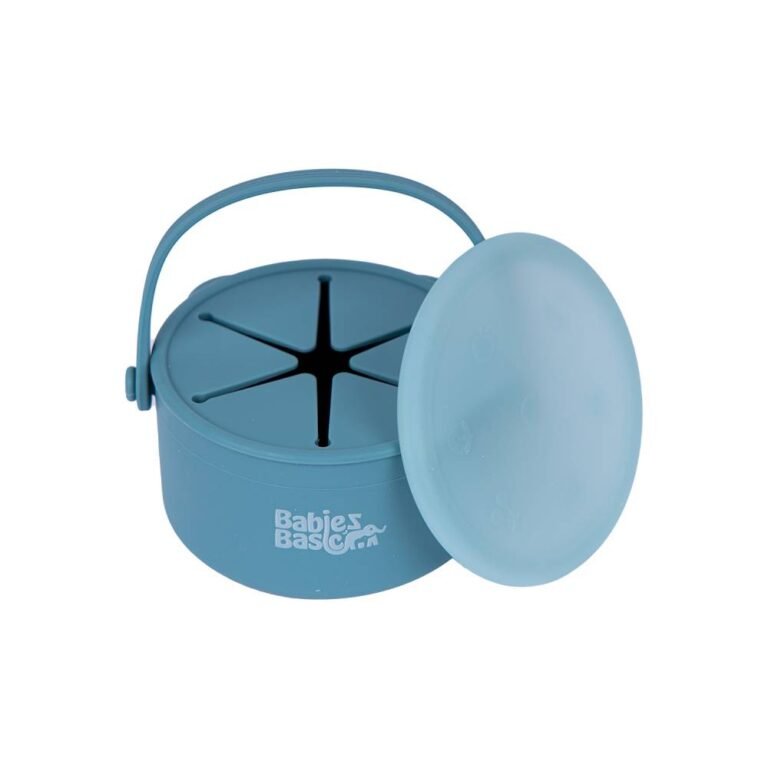 Babies Basic - Silicone Snack Cup/Box with Lid - Blue