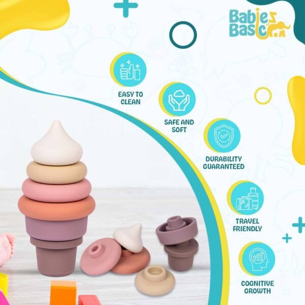 Babies Basic – Silicone Stacking Toy – Ice Cream