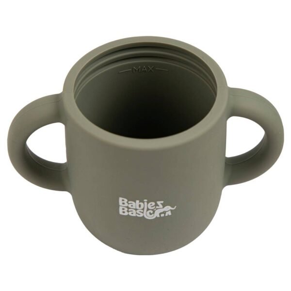 Babies Basic – Stage 1 Silicone Trainer Cup with handles for Babies – Green
