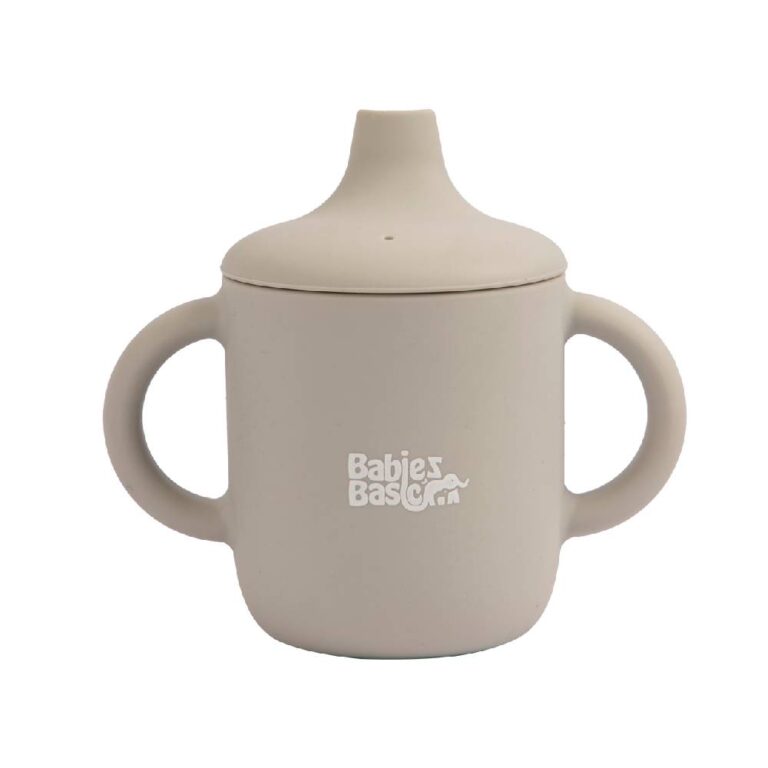 Babies Basic - Stage 1 Silicone Trainer Cup with handles for Babies - Grey