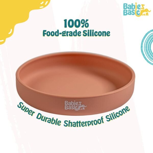 Babies Basic – Feeding Set – Plate with suction – Brown