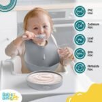 Babies Basic – Feeding Set – Plate with suction – Gray