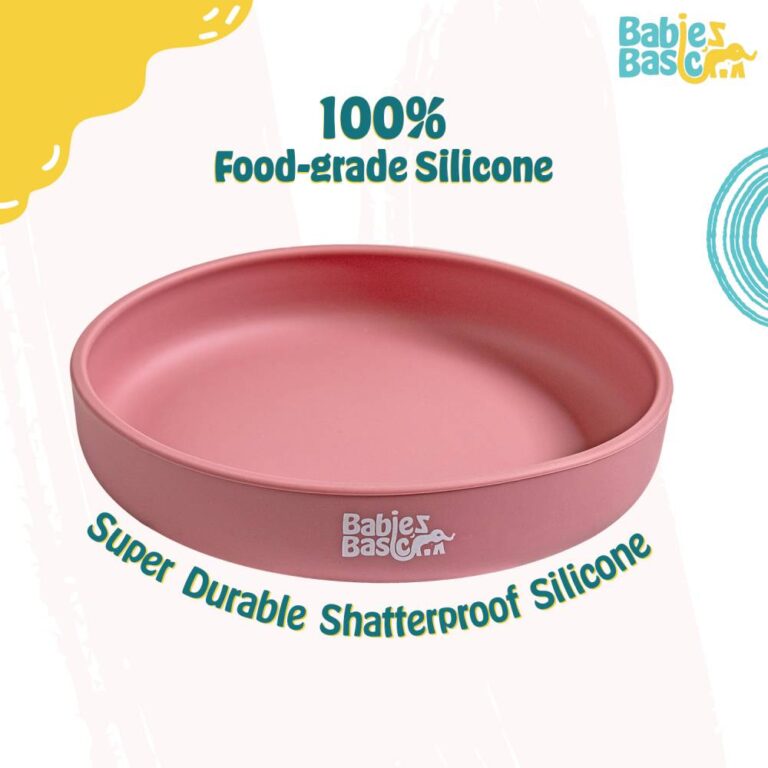 Babies Basic - Feeding Set - Plate with suction - Pink