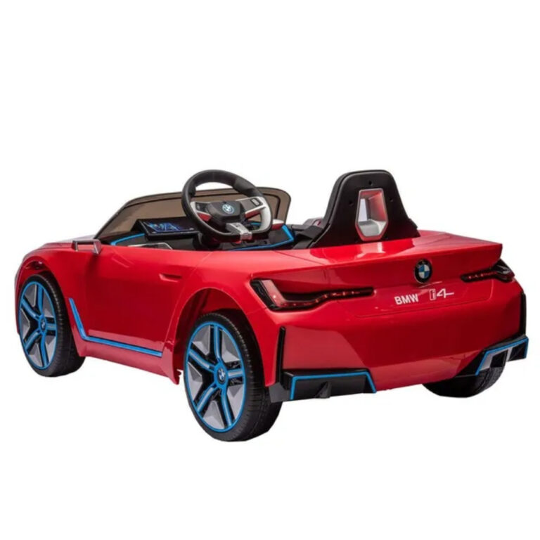 BMW i4 Licensed 12V Electric Ride-On Car for Kids – Red