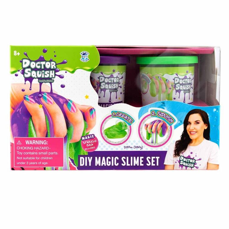 Doctor Squish - Diy Magic Slime Double Set - Green And Purple - 240 Grams
