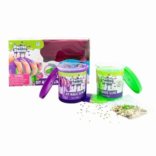 Doctor Squish – Diy Magic Slime Double Set – Green And Purple – 240 Grams