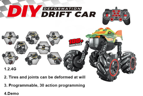 Bricstar – Transformable Drifting Stunt RC Cars – Dinosaur