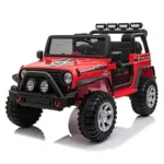 Ride-On Car 2-Seater 4×4 Super Jeep – 12V Electric Battery Powered with Remote Control, Music & LED Lights – Red