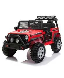 Ride-On Car 2-Seater 4×4 Super Jeep – 12V Electric Battery Powered with Remote Control, Music & LED Lights – Red