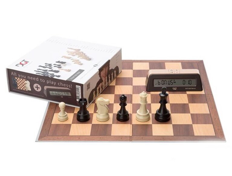 DGT - 10910 Chess Box With Pieces 1002 Timer Brown