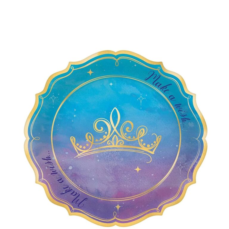 My Party Centre - Disney Princess Metallic Square Plates 7In