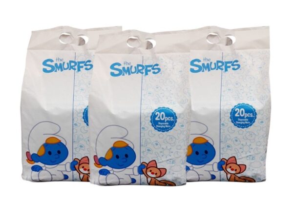 Smurfs – Disposable Changing Mats, Polybag 20pcs (Bundle of 3)