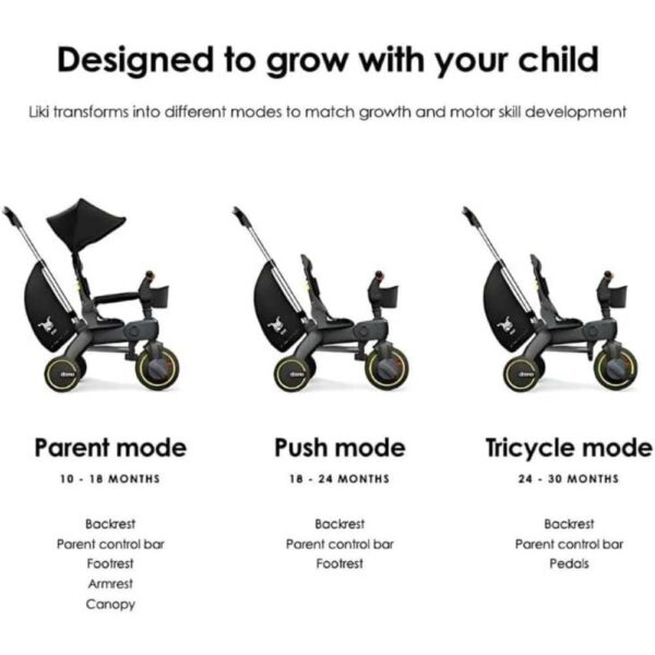 Doona Liki Trike S3 Deep Blue – Premium Foldable Toddler Trike & Travel Tricycle