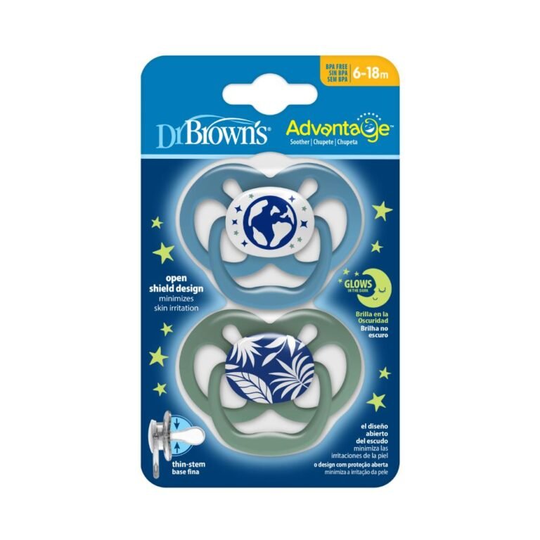 Dr. Browns - Advantage Pacifier Stage 2 Glow in the Dark - Blue (Pack of 2)