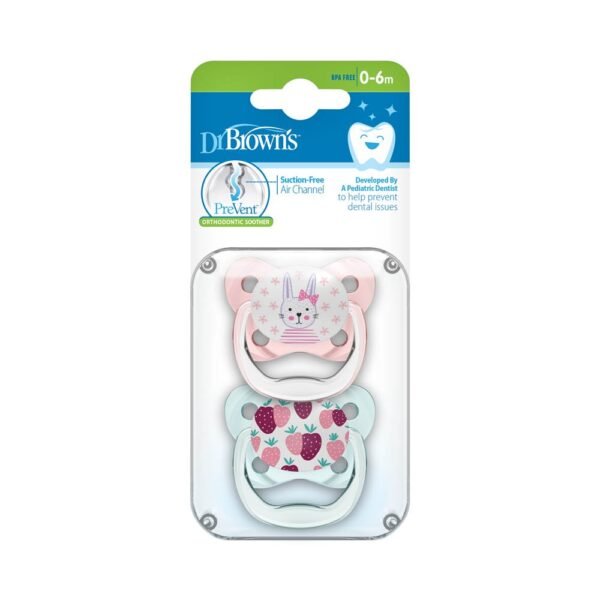 Dr. Browns – Prevent Butterfly Shield Soother – Stage 1 – Pink (Pack of 2)