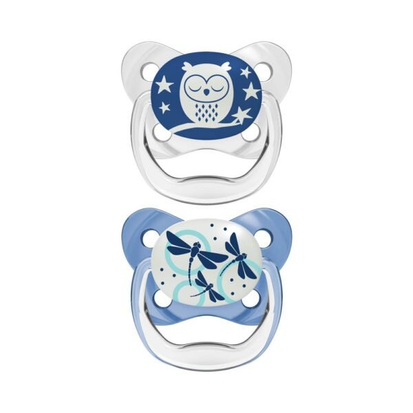 Dr. Browns – Prevent Glow in the Dark Butterfly Shield Pacifier – Stage 1 – Blue – Pack of 2