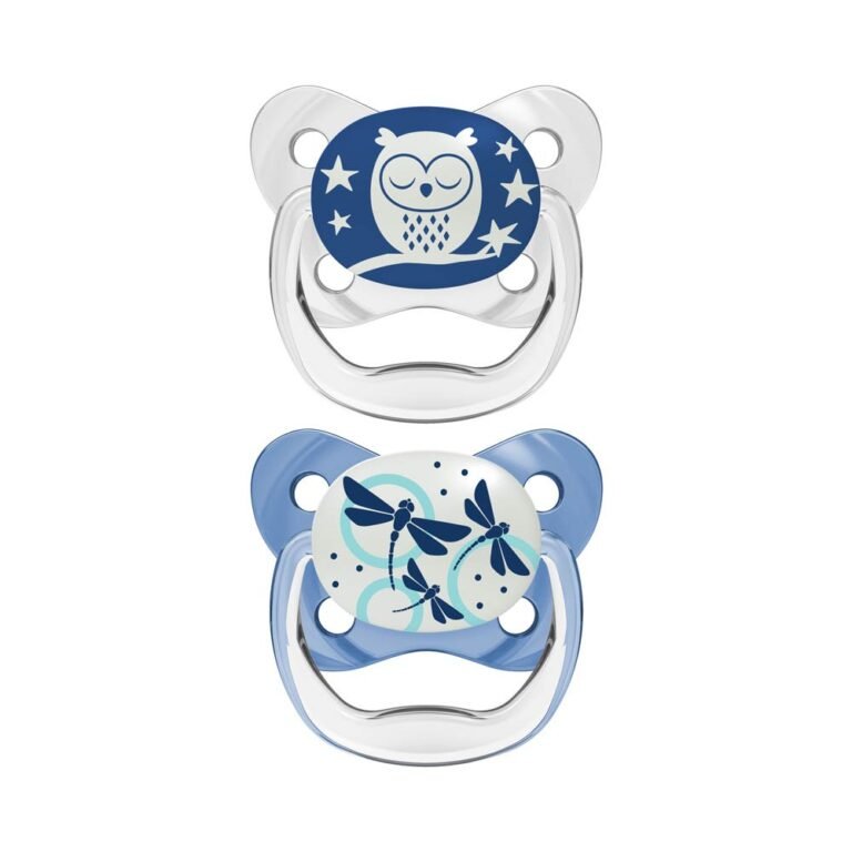Dr. Browns - Prevent Glow in the Dark Butterfly Shield Pacifier - Stage 1 - Blue - Pack of 2