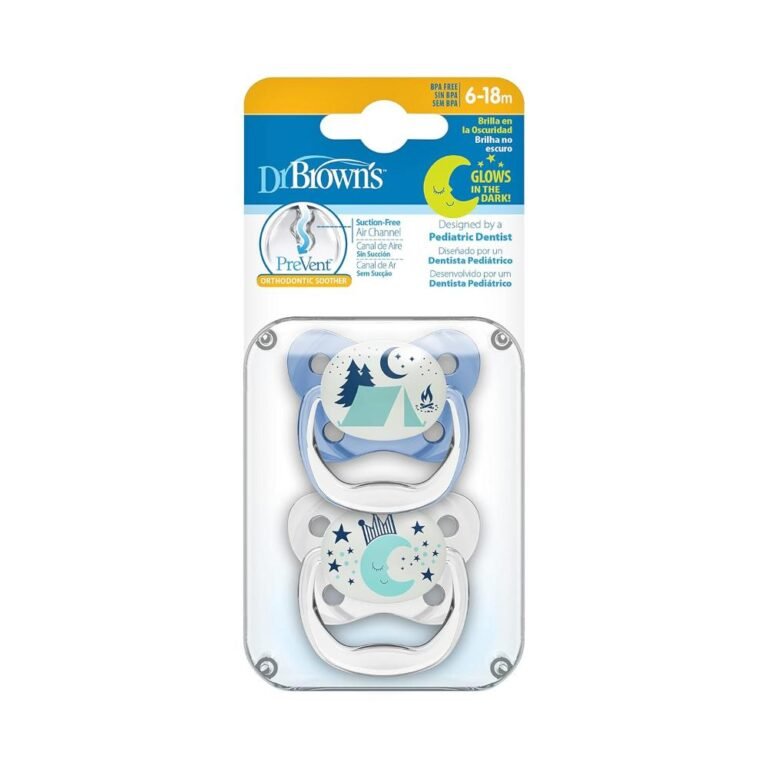 Dr. Browns - Prevent Glow in the Dark Butterfly Shield Pacifier Stage 2 - Blue (Pack of 2)