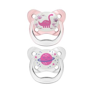 Dr. Browns – Happypaci Silicone One-Piece Soother – Pink and Green (Pack of 2)