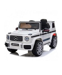 Mercedes-Benz C63 12V Kids Electric Ride-On SUV Car – White - Remote Control, Lights & Music