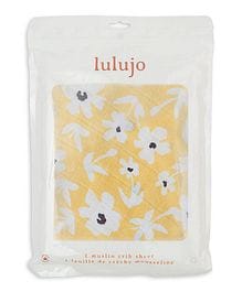 Lulujo – Muslin Crib Sheet 135 x 70 cm – Yellow Wildflowers