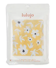 Lulujo - Muslin Crib Sheet 135 x 70 cm - Yellow Wildflowers