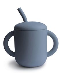 Mushie – Silicone Training Cup + Straw Soft Lilac