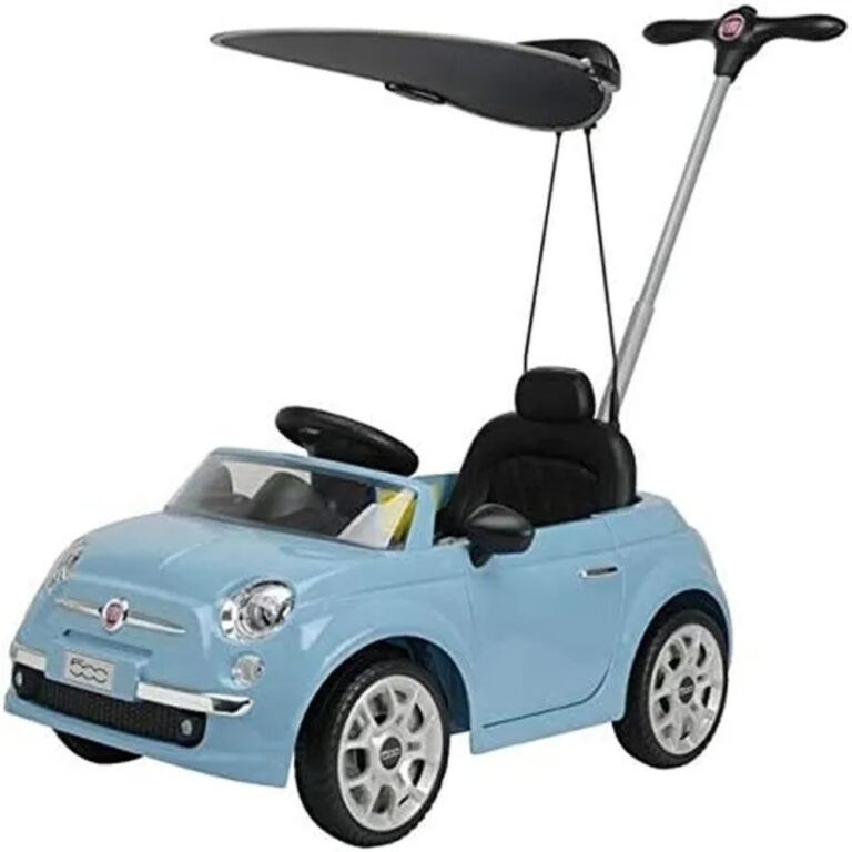 Fiat 3-in-1 Official Licensed Kids Pusher Stroller with Canopy – Blue