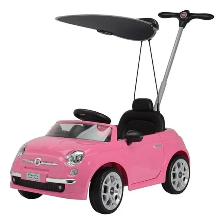 Fiat 3-in-1 Official Licensed Kids Pusher Stroller with Canopy – Pink