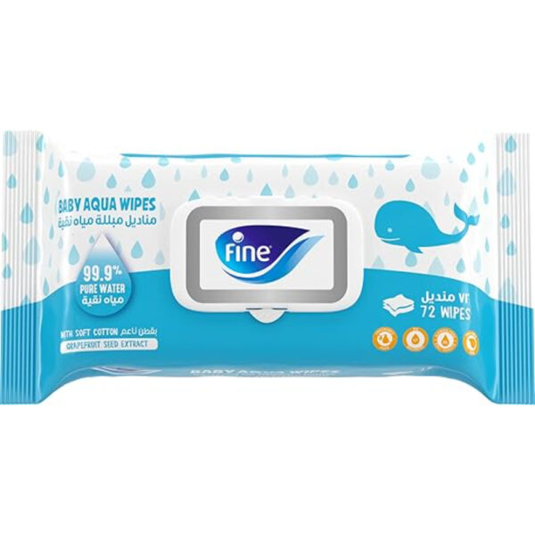 Fine – Baby Water Wipes (1Pack=72 Wipes) 1 Pack
