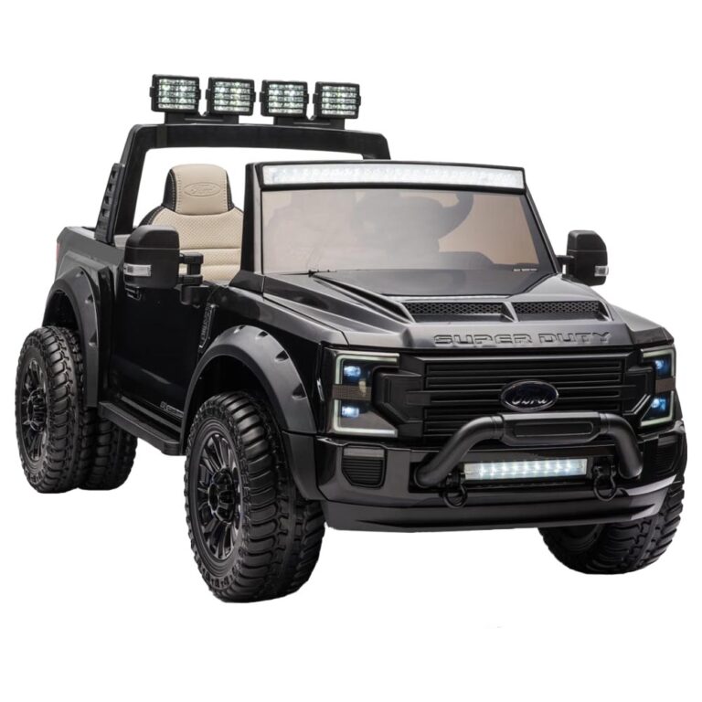 Jeep 12V Licensed Electric Ride-On Car for Kids – Black - Remote Control & LED Lights