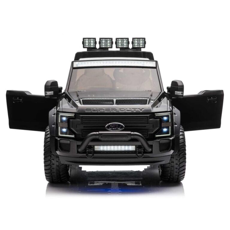 Jeep 12V Licensed Electric Ride-On Car for Kids – Black - Remote Control & LED Lights