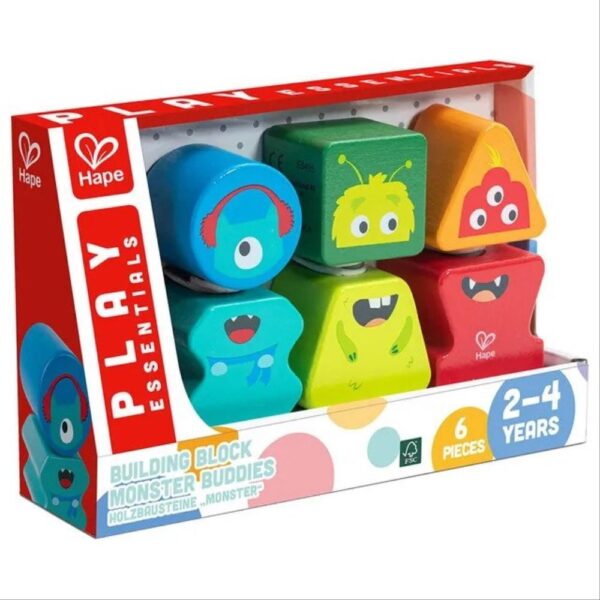 Hape – Building Block Monster Buddies, 2Y+, Multicolor