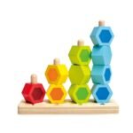 Hape – Counting Stacker Wooden Blocks Building Puzzle 11pcs