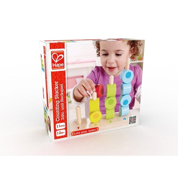 Hape – Counting Stacker Wooden Blocks Building Puzzle 11pcs
