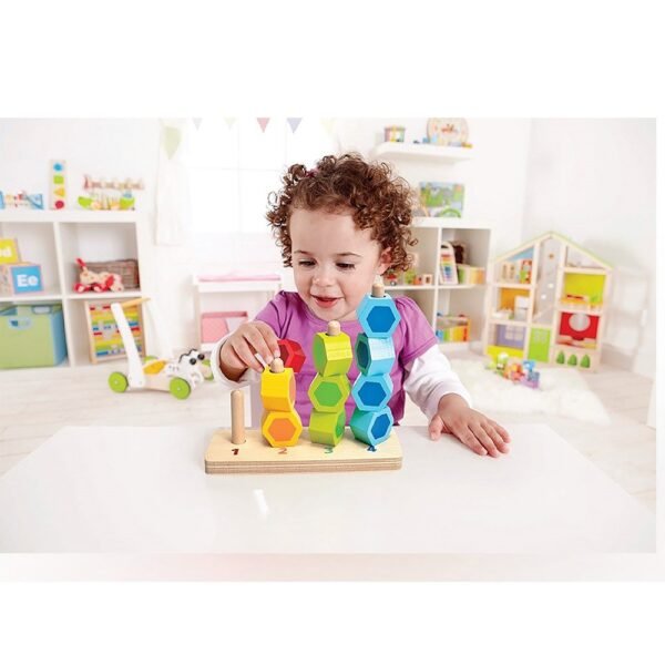 Hape – Counting Stacker Wooden Blocks Building Puzzle 11pcs