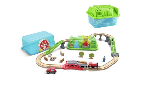 Hape – Countryside Train Bucket Railway Set – 41 Pieces