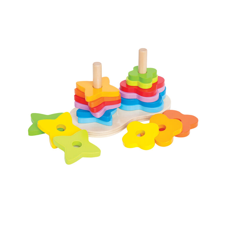 Hape - Double Rainbow Stacking & Building Wooden Toy - 19pcs