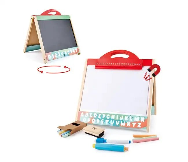 Hape - Foldable Double-side Tabletop Store & Go Easel