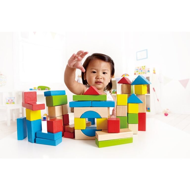 Hape - Maple Wooden Blocks Building Set with Bag - 50pcs